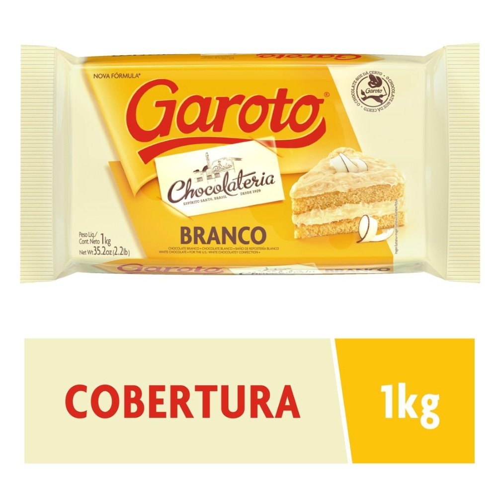 Chocolate para Cobertura Garoto Branco 1kg