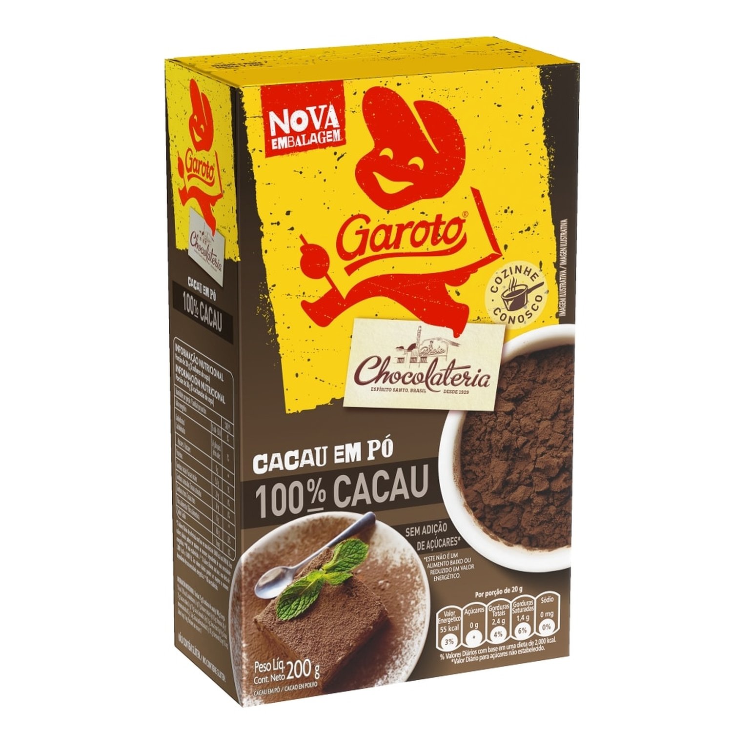 Chocolate em Pó Garoto 100% Cacau 200g