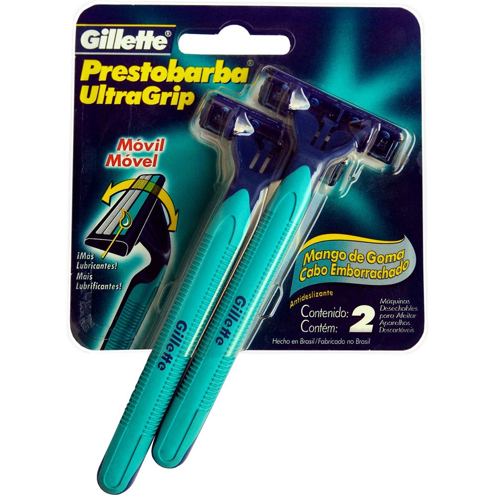 Gillette Prestobarba Ultragrip Móvel Verde - Cartela contém 24 unidades