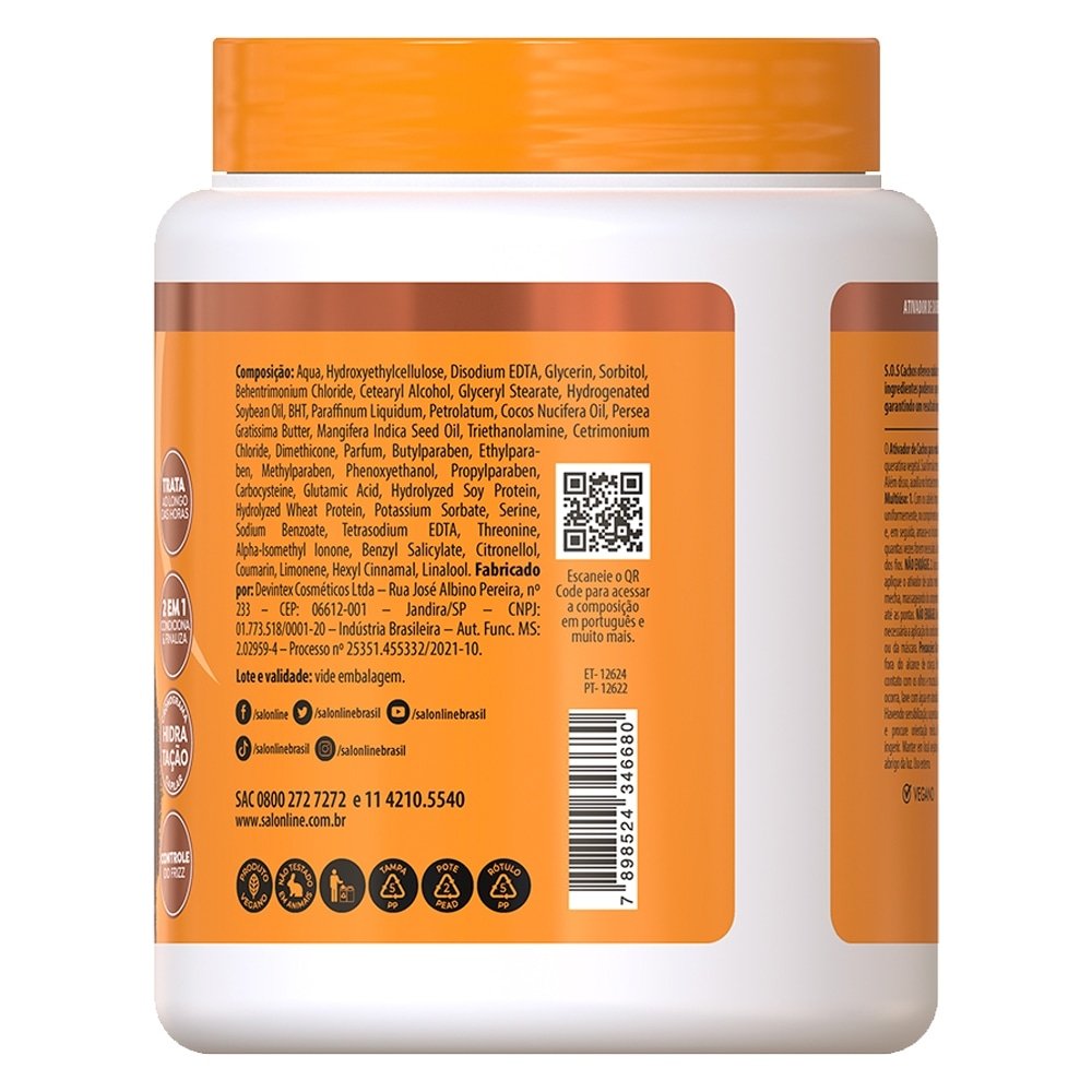 Creme Ativador de Cachos Salon Line SOS Óleo de Manga Tradicional 1Kg