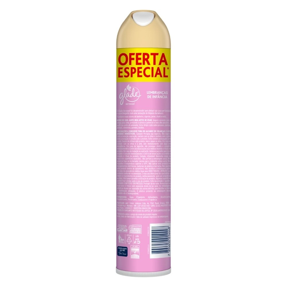 Desodorizador de Ar Glade Aerossol Lembranças de Infância 360ml Oferta Especial