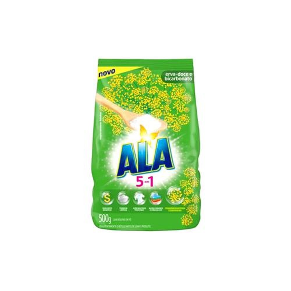 Lava Roupas em Pó ALA Erva Doce e Bicarbonato Pacote 500g