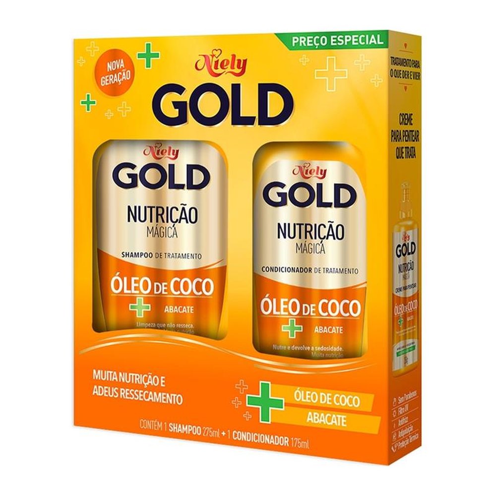 Shampoo Niely Gold 275ml + Condicionador Niely Nutrição Mágica 175ml