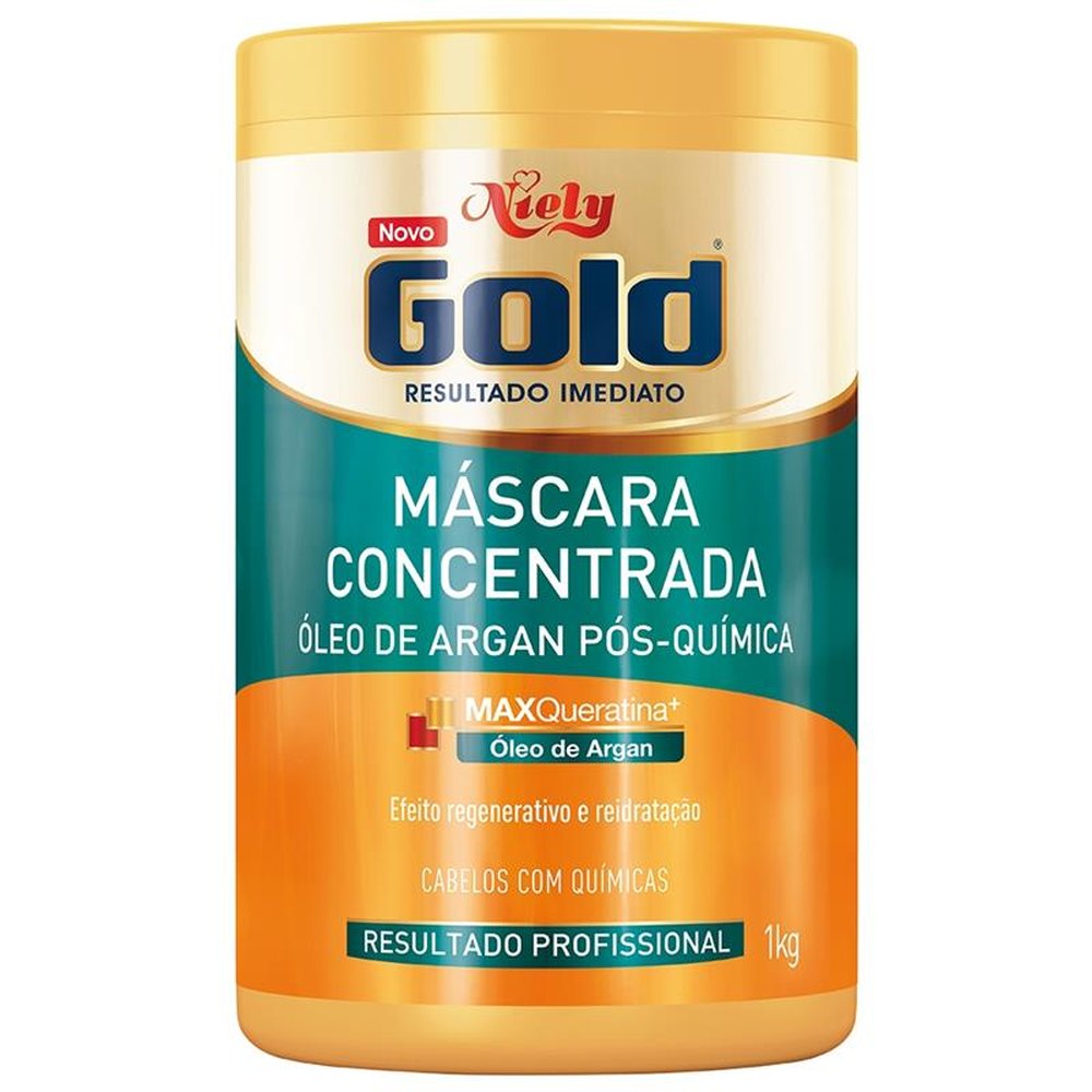 Máscara de Hidratação Concentrada Óleo Argan Pós Química Gold Niely 1kg