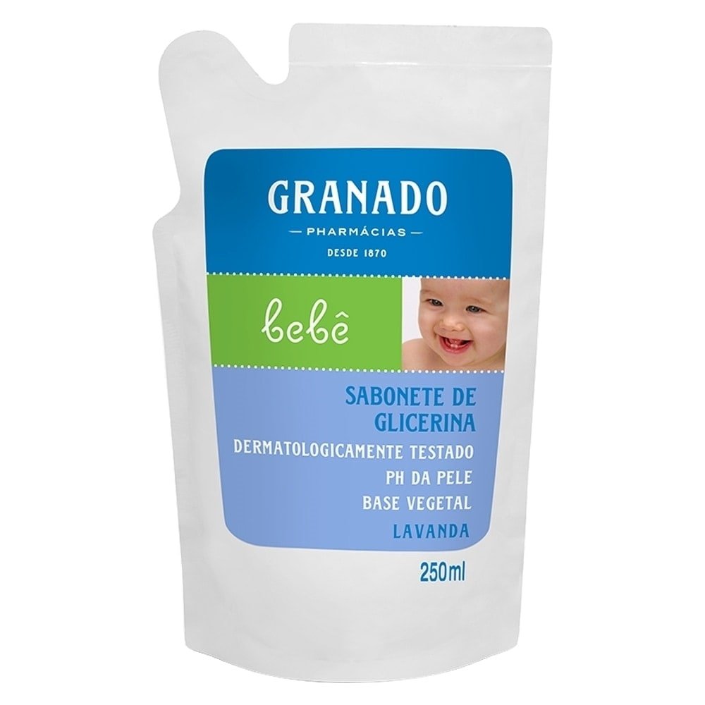 Sabonete Líquido Granado Glicerina Bebê Lavanda Refil 250ml