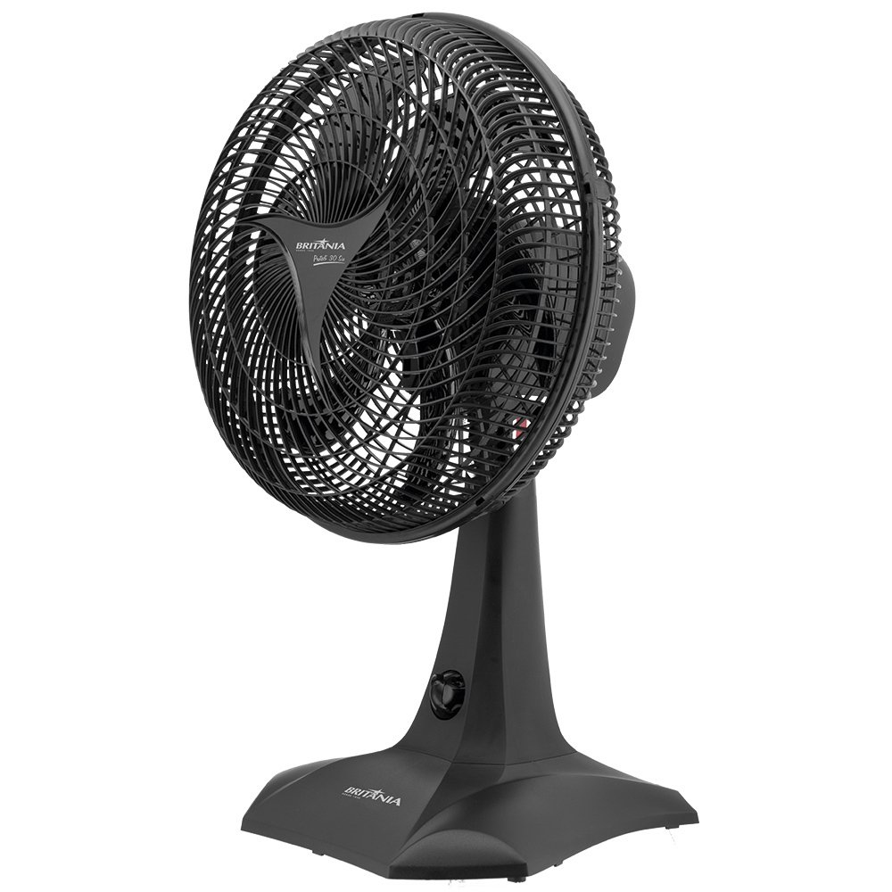 Ventilador de Mesa Britânia 30cm Protect 30, 3 Velocidades, 6 Pás, Preto, 110V