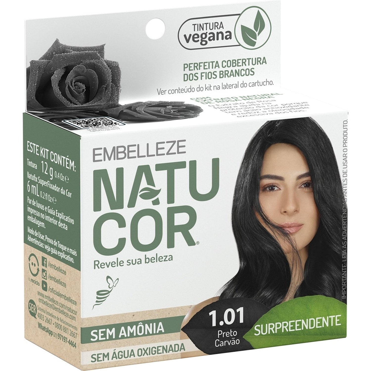 Tintura Natucor em Pó Pequena 1.01 Preto Carvão