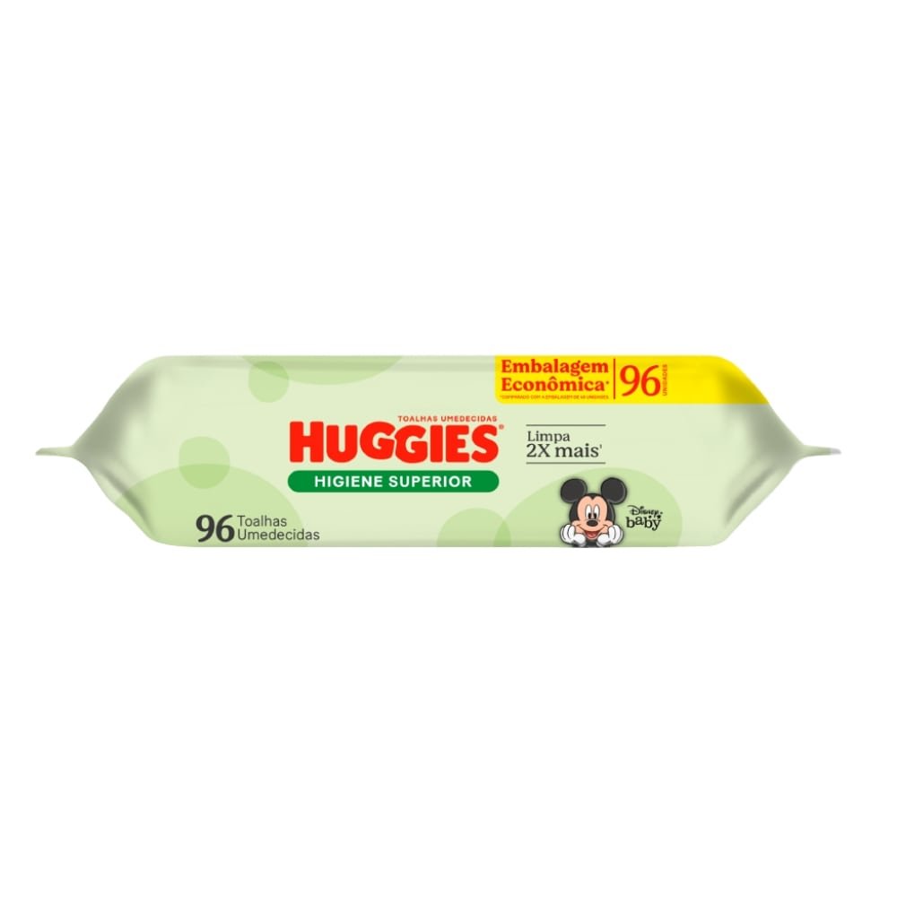 Toalhas Umedecidas Huggies Higiene Superior - Pacote com 96 Toalhas