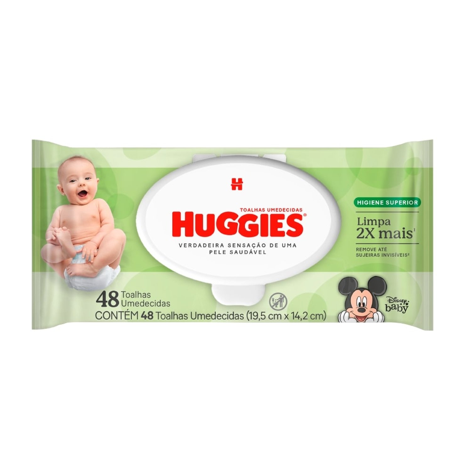 Toalhas Umedecidas Huggies Higiene Superior - Pacote com 48 Toalhas