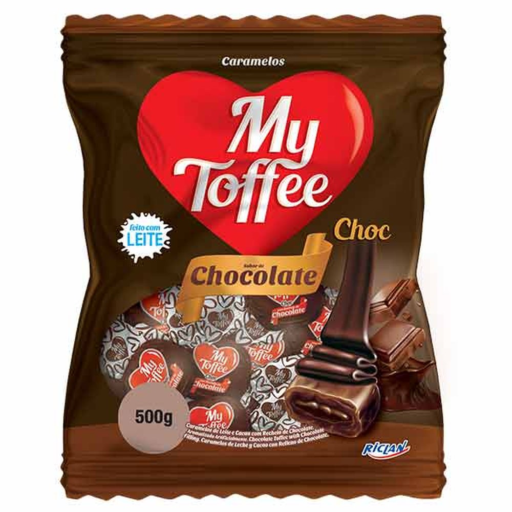Bala My Toffee 500g Chocolate com Recheio Chocolate