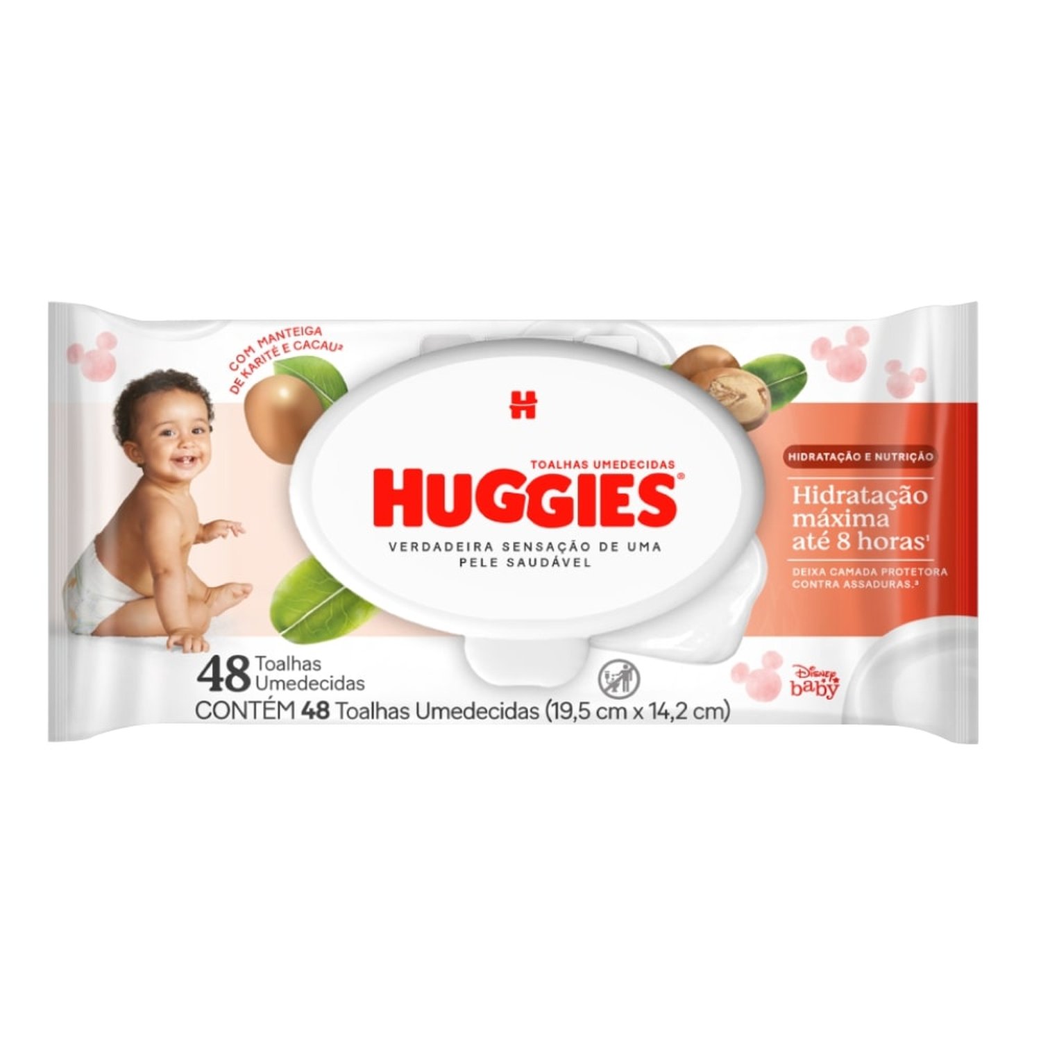 Toalhas Umedecidas Huggies Hidratação e Nutrição - Pacote com 48 Toalhas