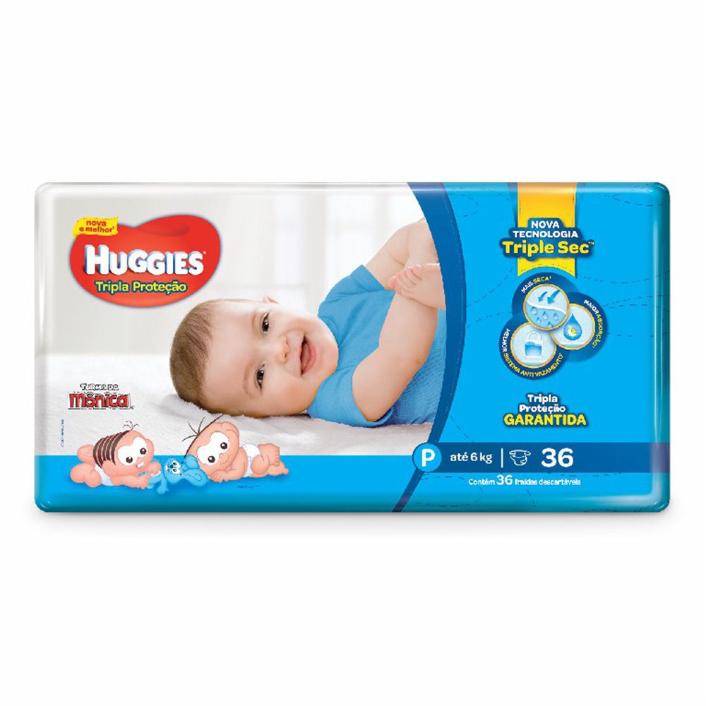 Fralda Turma Da Monica Jumbo Tamanho P Com 36