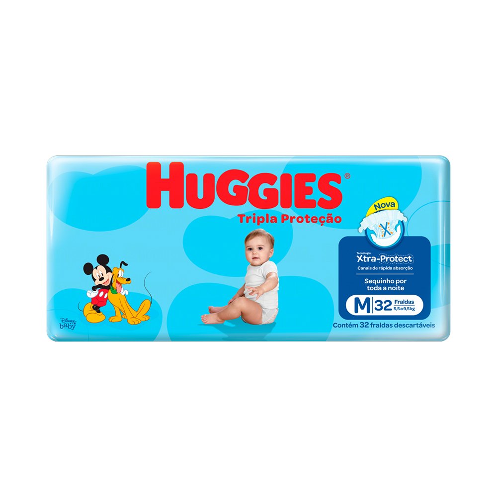 Fralda Huggies Jumbo M 32 Unidades Kimberly Clark