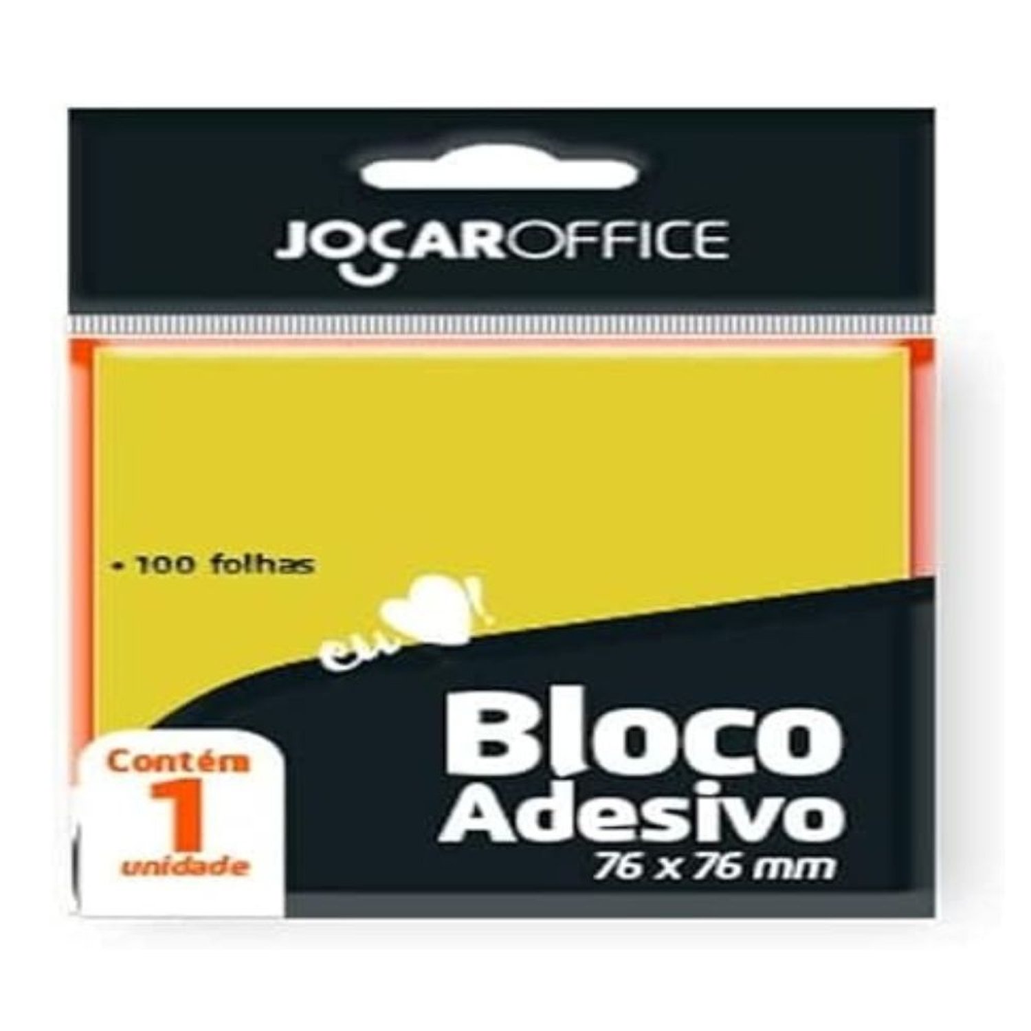 Bloco Adesivo para Recado Amarelo 76x76 Com 100 Folhas Leonora, 91112, Amarelo