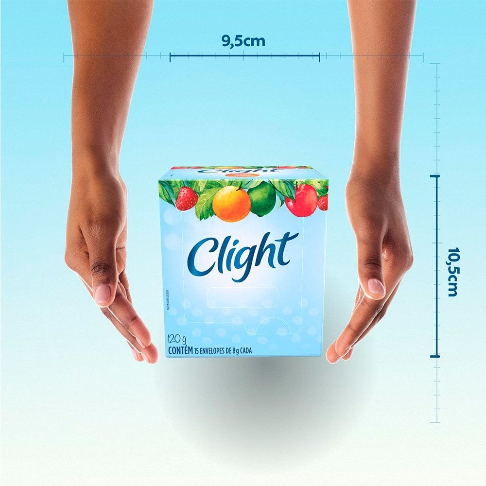 Refresco em Pó Clight sem Açúcar de Uva 8g - Display com 15 Unidades