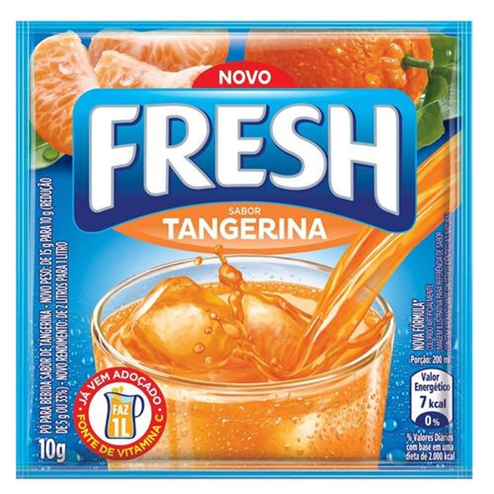 Refresco em Pó Fresh Tangerina 10g Embalagem com 15 Unidades