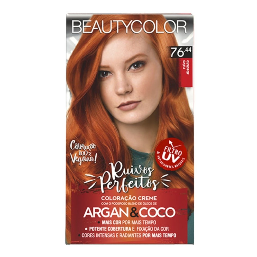 Tintura Beauty Color Creme Kit 76.44 Ruivo Absoluto
