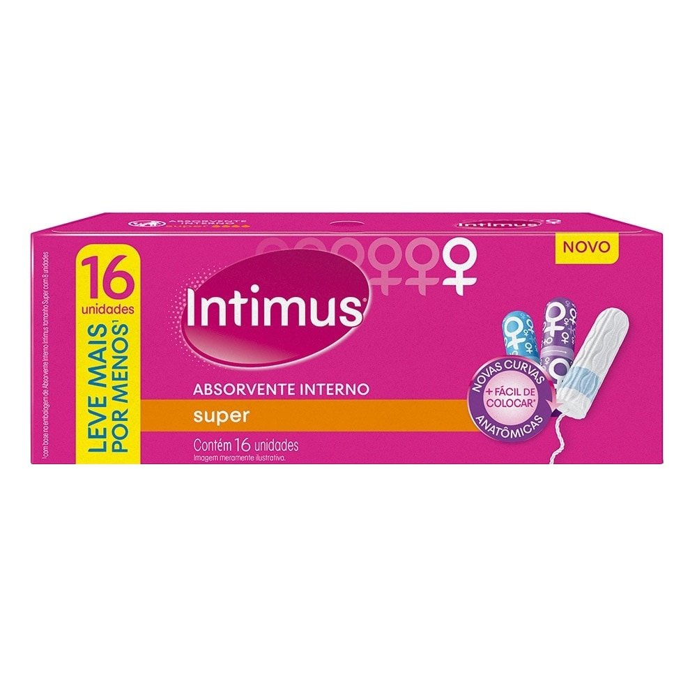 Absorvente Intimus Interno Super Embalagem com 16 Unidades