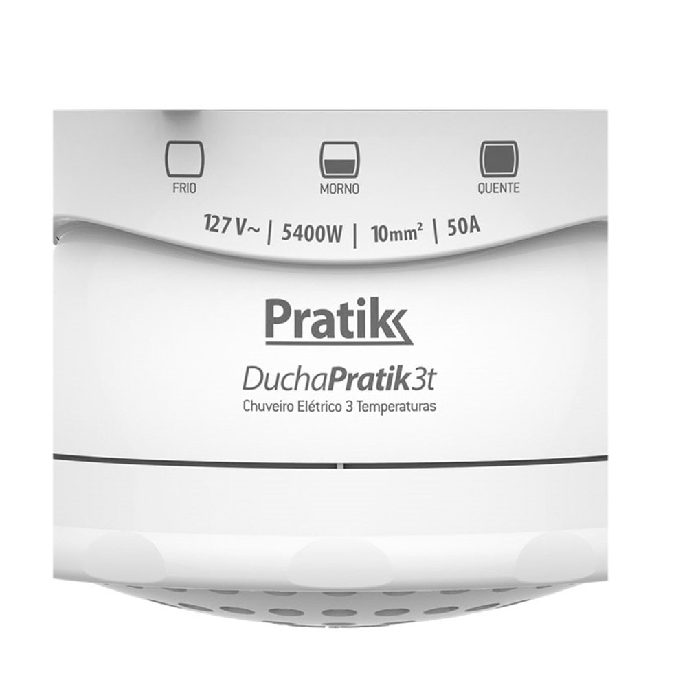 Chuveiro Ducha Pratik 3 Temperaturas, Branco, 5400W, 110V