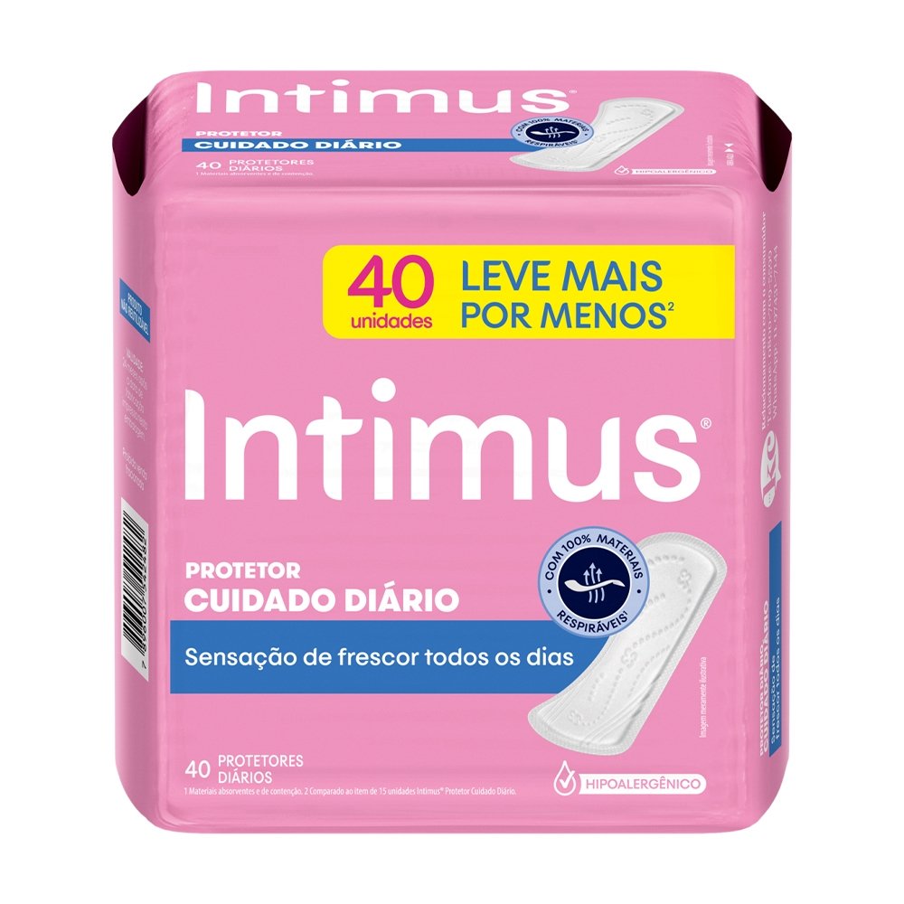 Absorvente Intimus Protetor Diário sem Perfume sem Abas - Leve 40 Pague 30