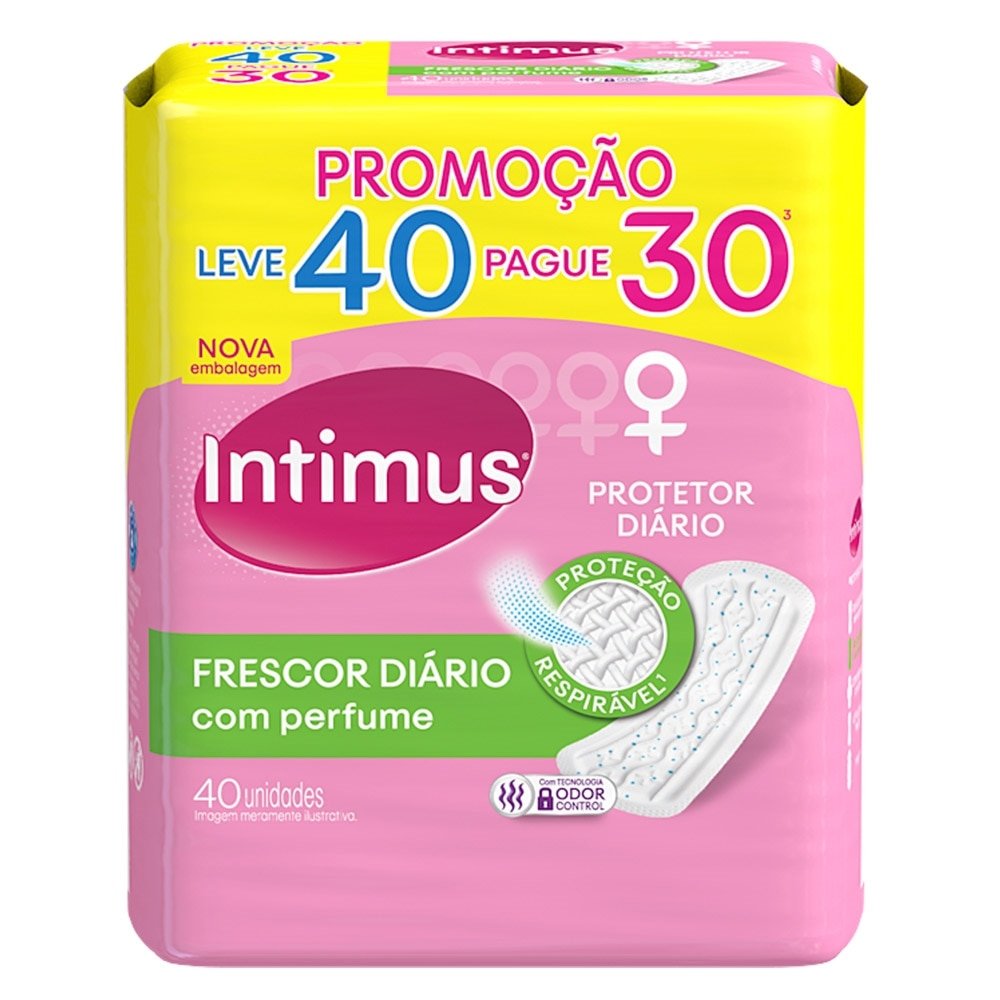 Absorvente Intimus Protetor Diário Perfumado sem Abas 40U
