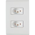 Tomada Liz Dupla Tramontina 2P+T 10A 250V com Placa Branca