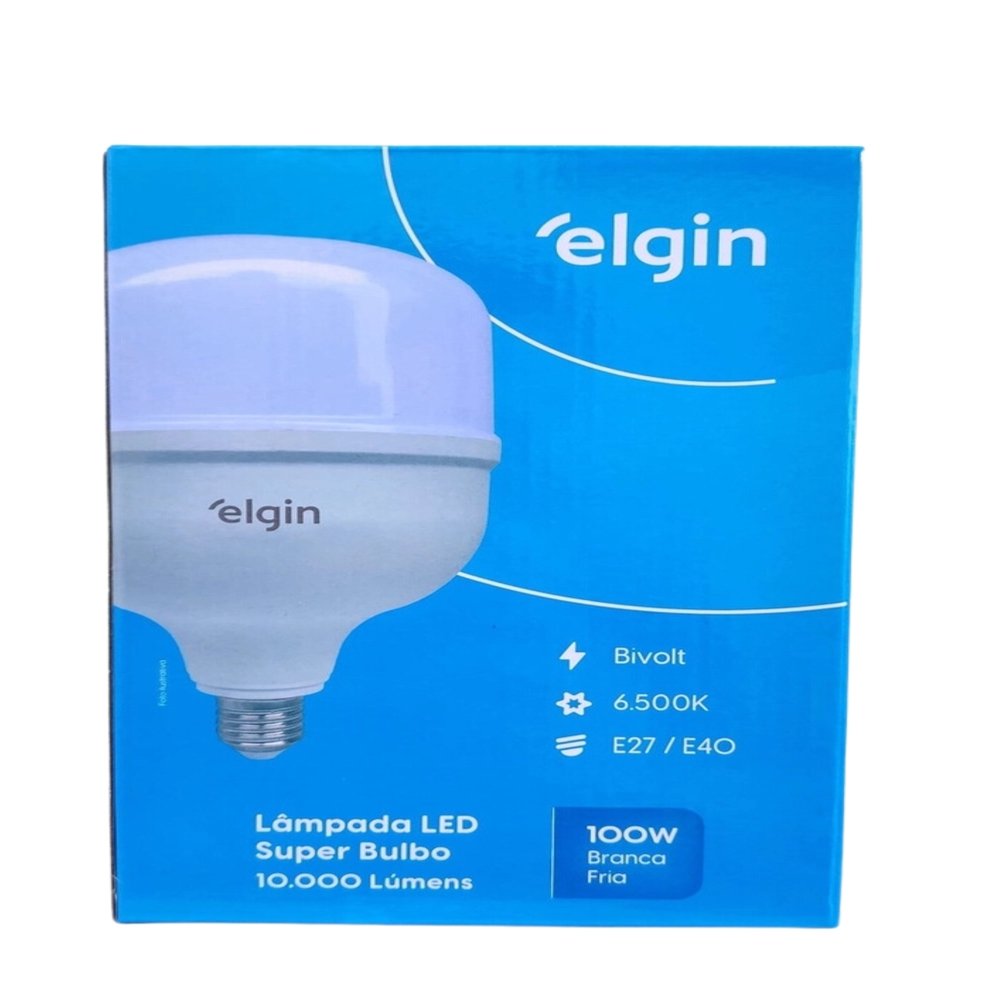 Lâmpada LED 100W Super Bulbo 6500k Elgin Bivolt Luz Branca Fria E27/E40