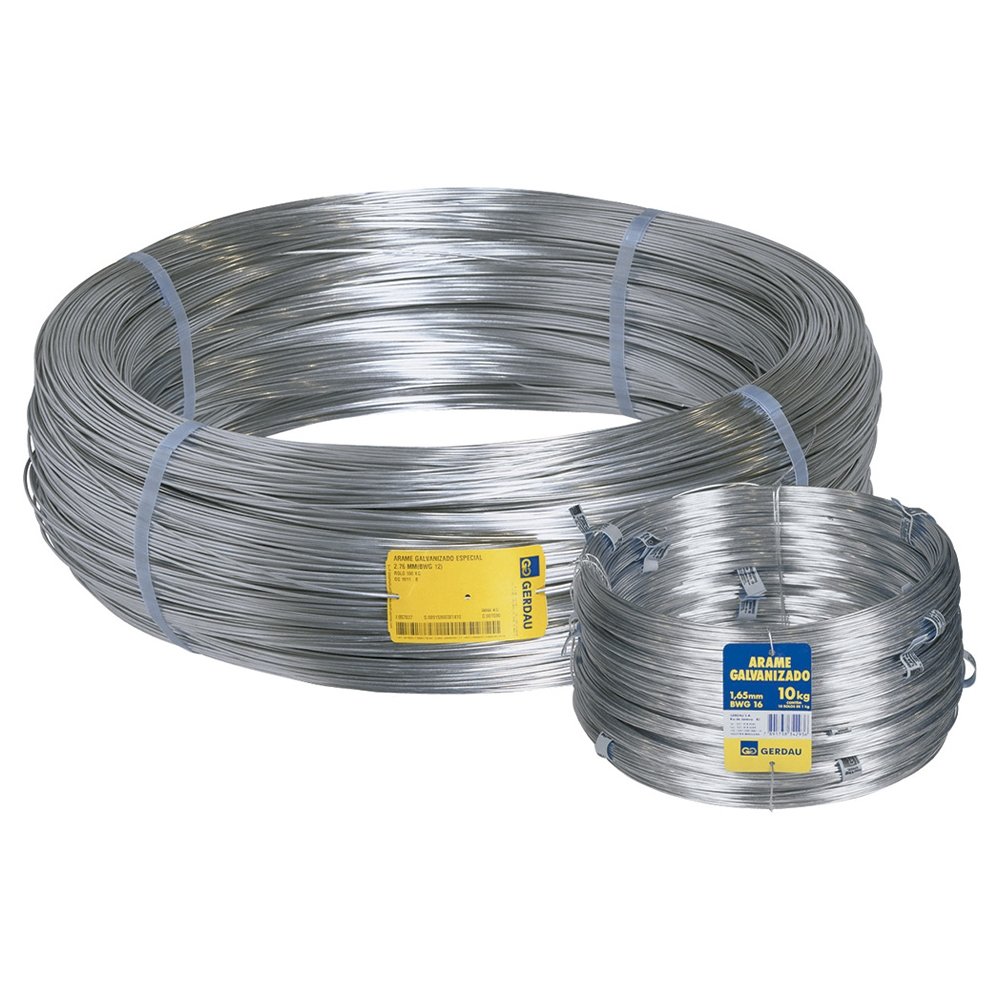 Arame Liso Gerdau Galvanizado 14  2,10mm - Embalagem com 10 unidades