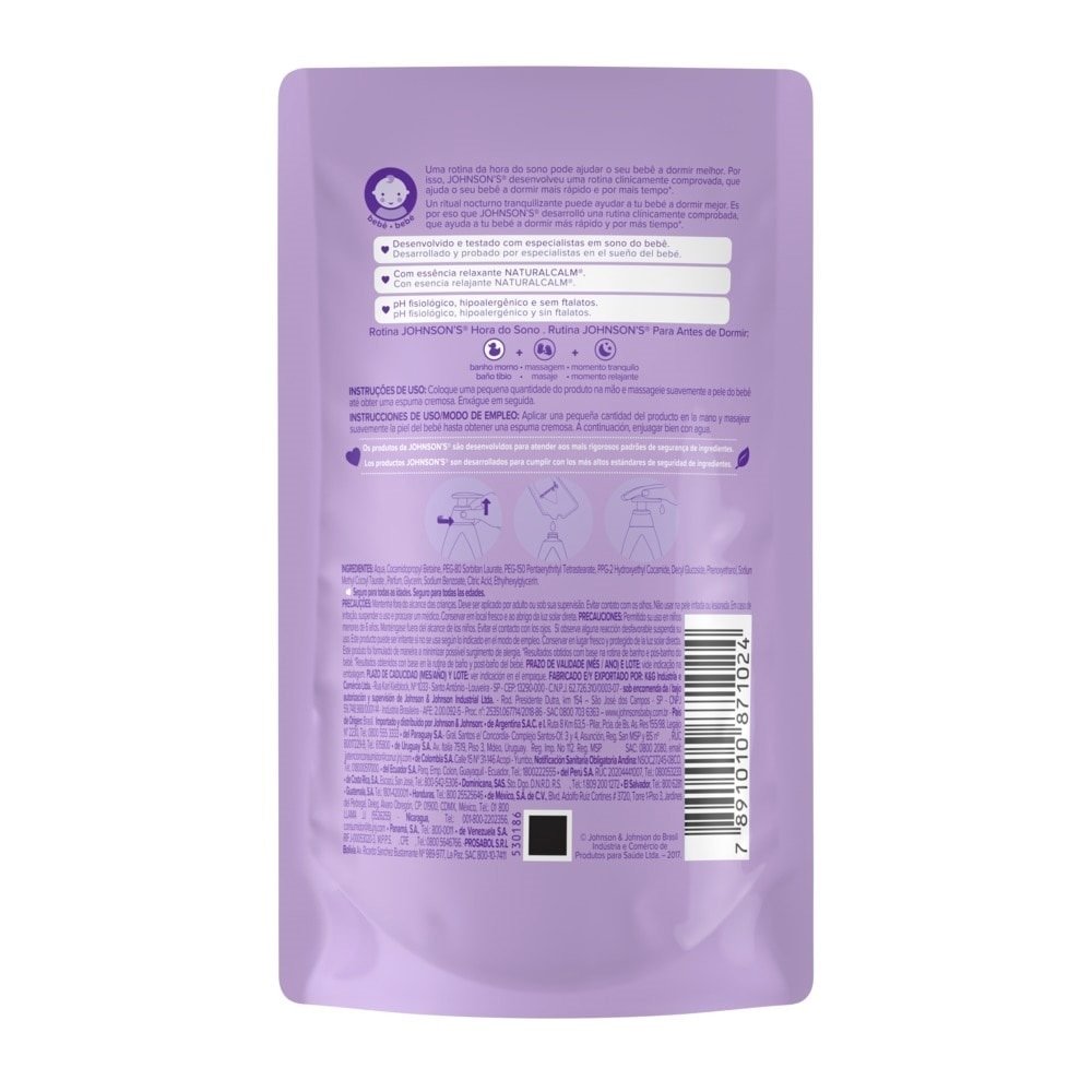Sabonete Líquido Johnson's Baby Hora do Sono Refil 180ml
