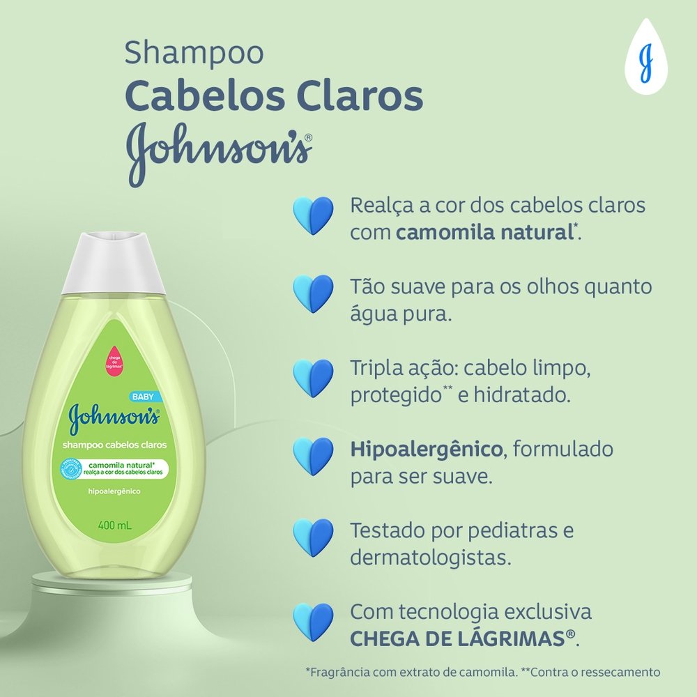 Shampoo Johnson & Johnson Baby Cabelos Claros 200ml