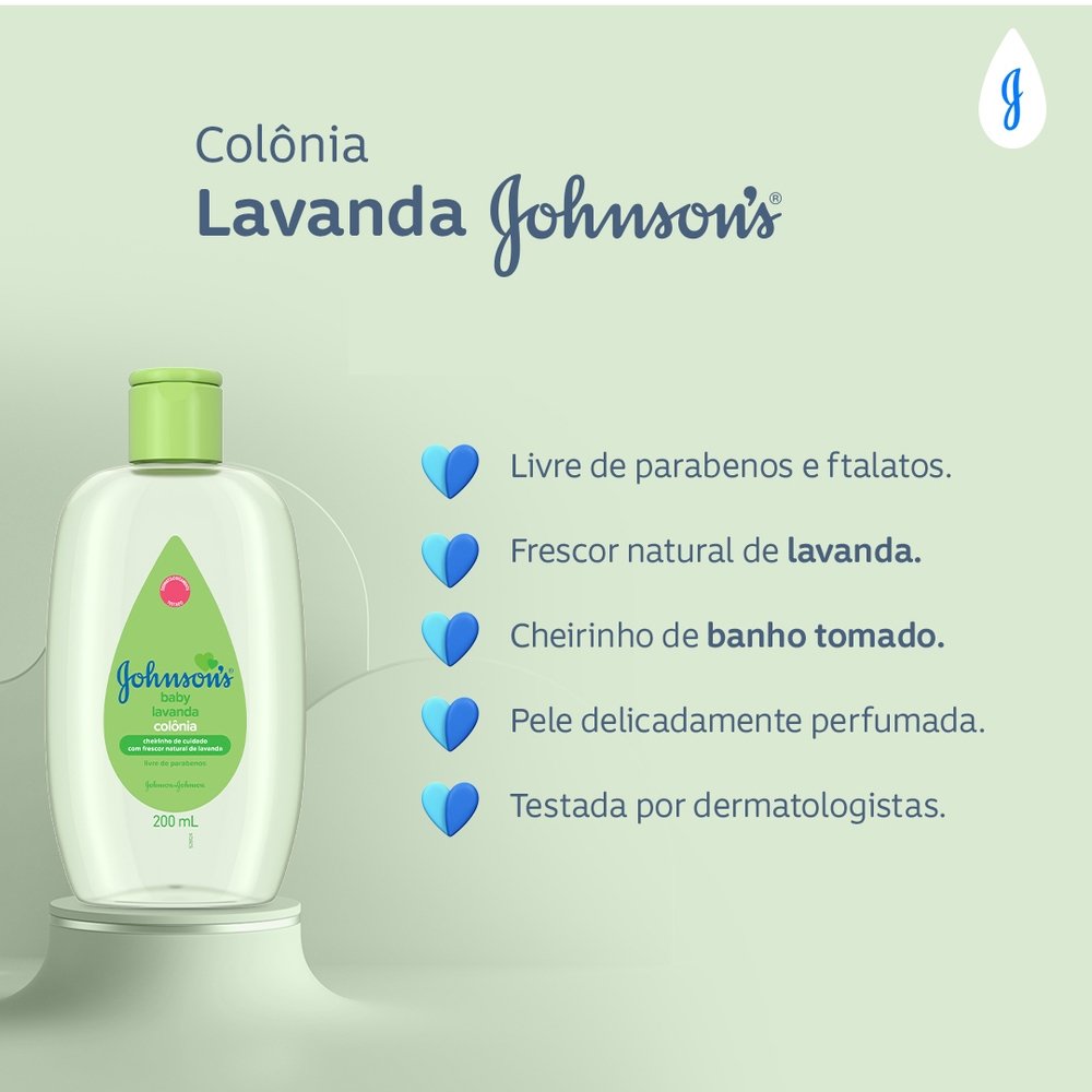Colônia para Bebês Refrescante Johnson's Baby Lavanda 200ml