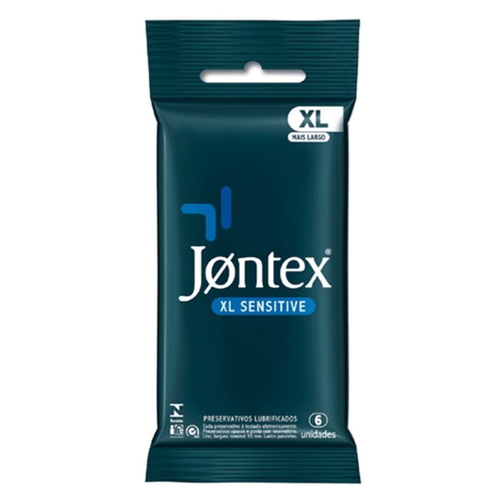 Preservativo Jontex Sensitive XL - Embalagem com 6 Unidades