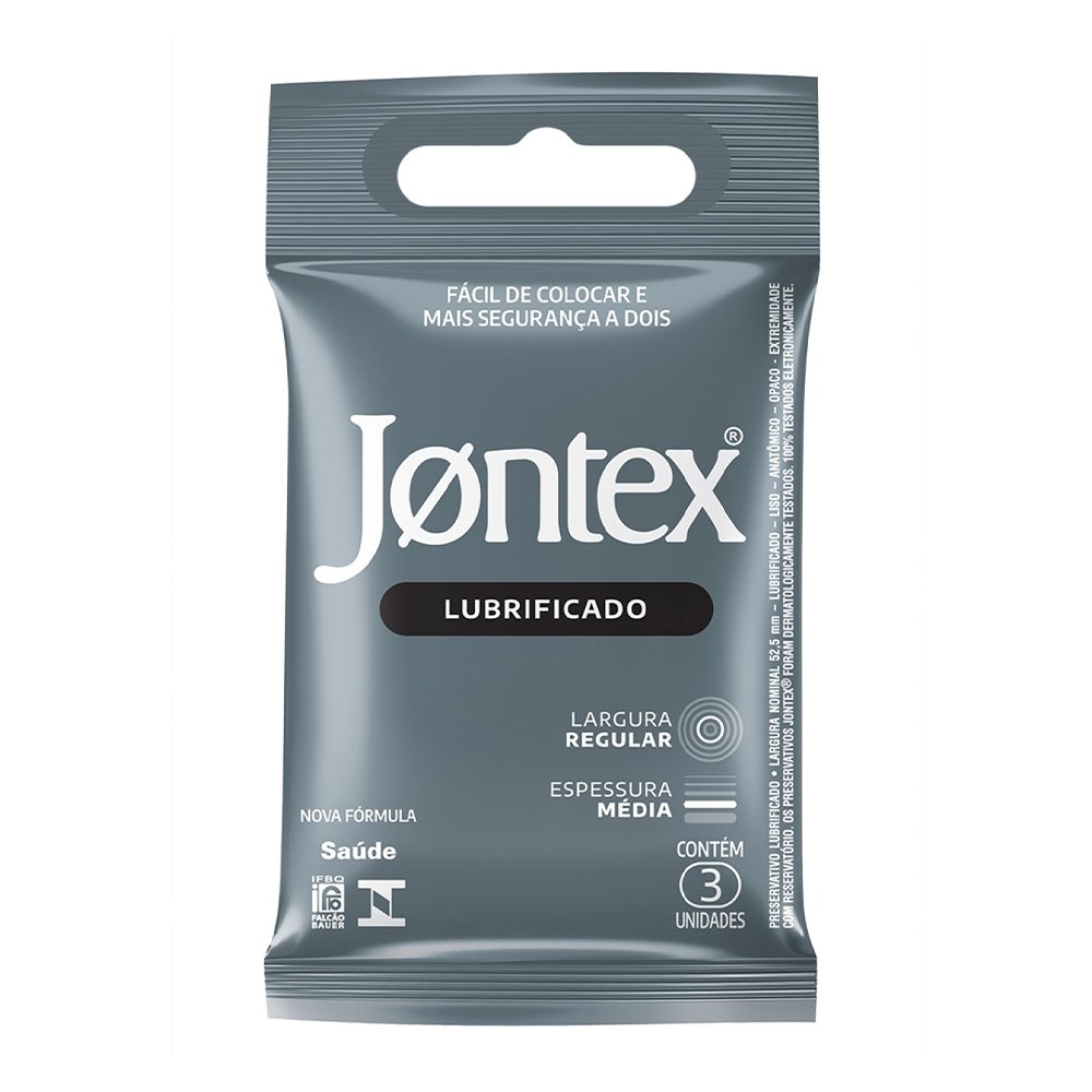 Preservativo Jontex Lubrificado - Embalagem com 3 unidades