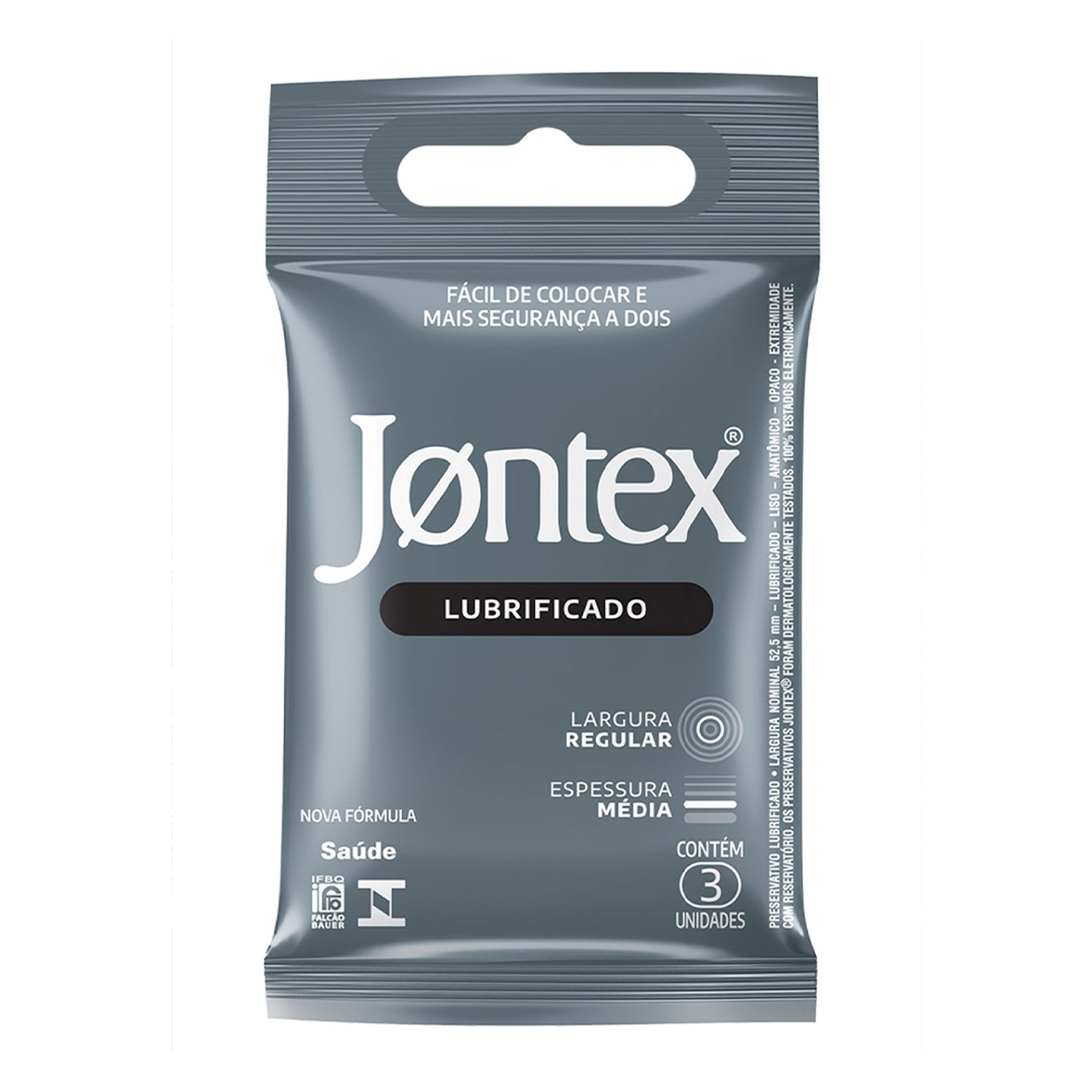 Preservativo Jontex Lubrificado - Embalagem com 3 unidades