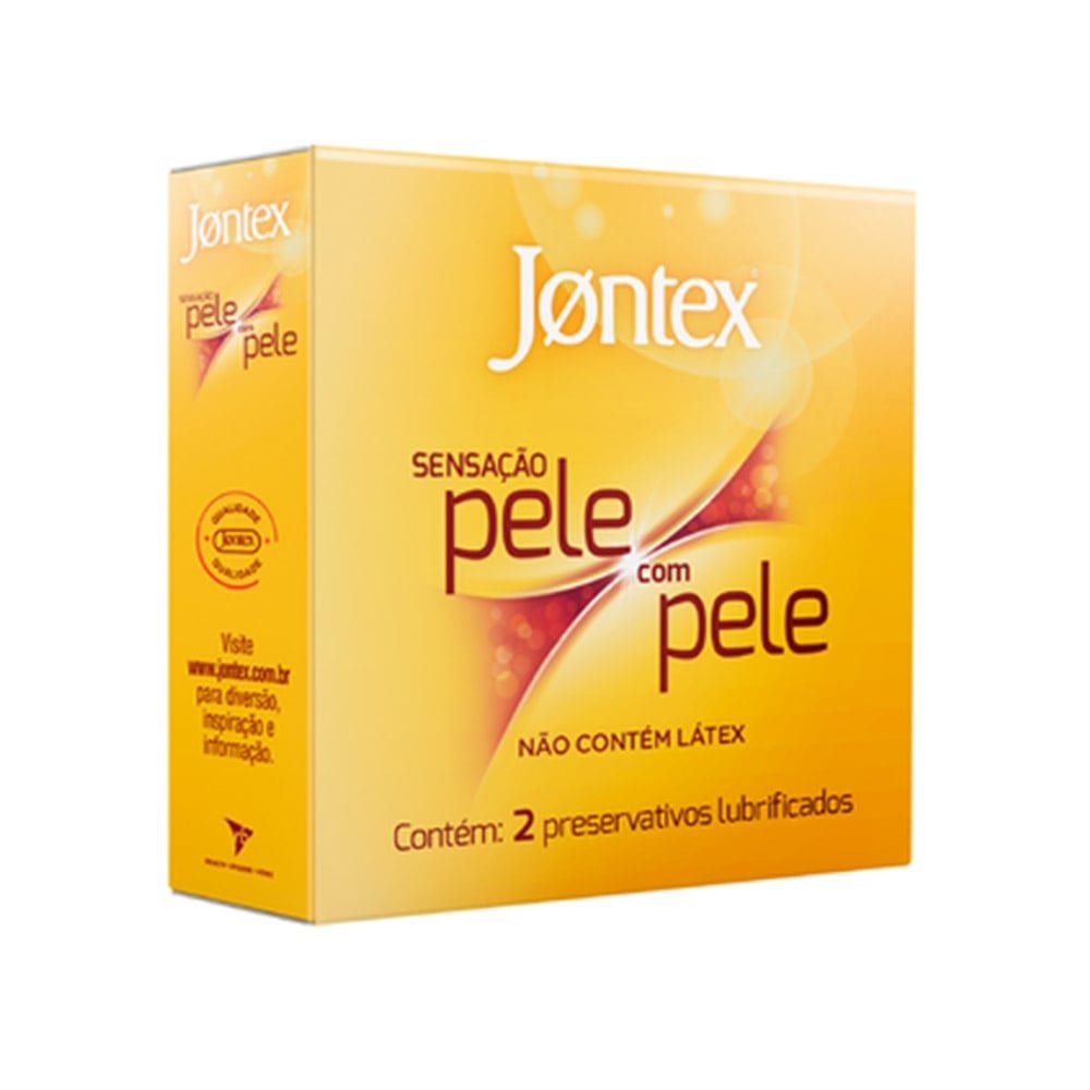 Preservativo Jontex Lubrificado Sensação Pele com Pele Embalagem c/ 2 Unidades
