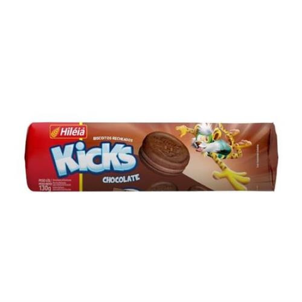 Biscoito Recheado Kicks Hiléia Chocolate 130gr - Caixa Contém 30 unidades.
