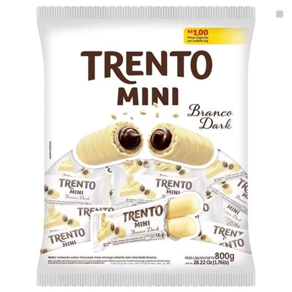 Chocolate Trento Wafer Mini Branco 800g