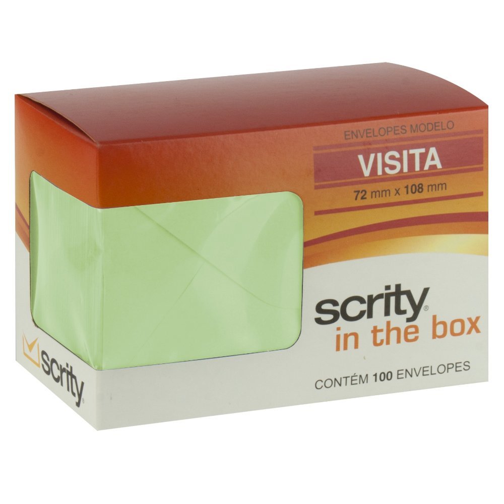 Envelope Scrity Visita Verde Claro Tahiti C/100