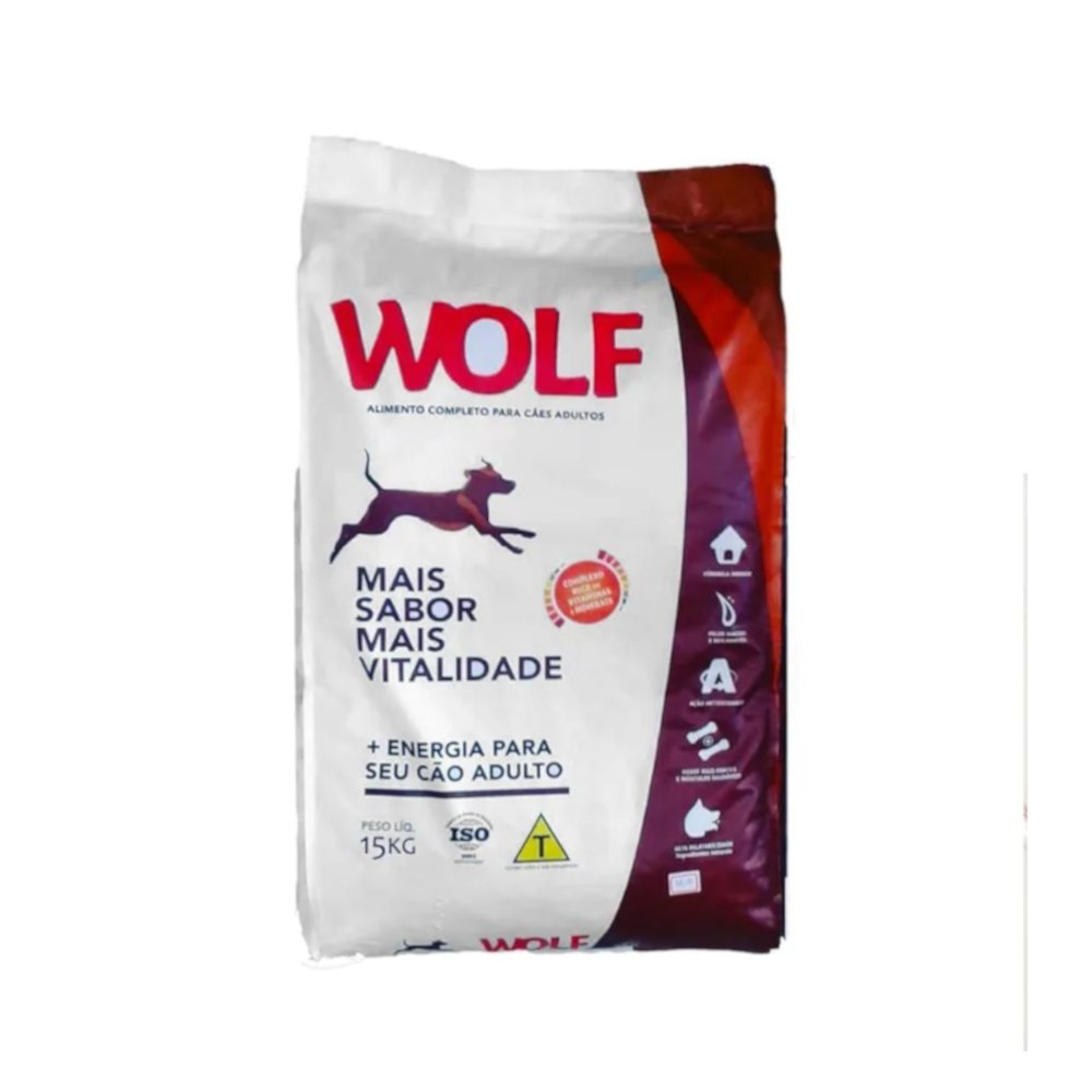 Ração para Cães Adultos Wolf Pacote 15kg