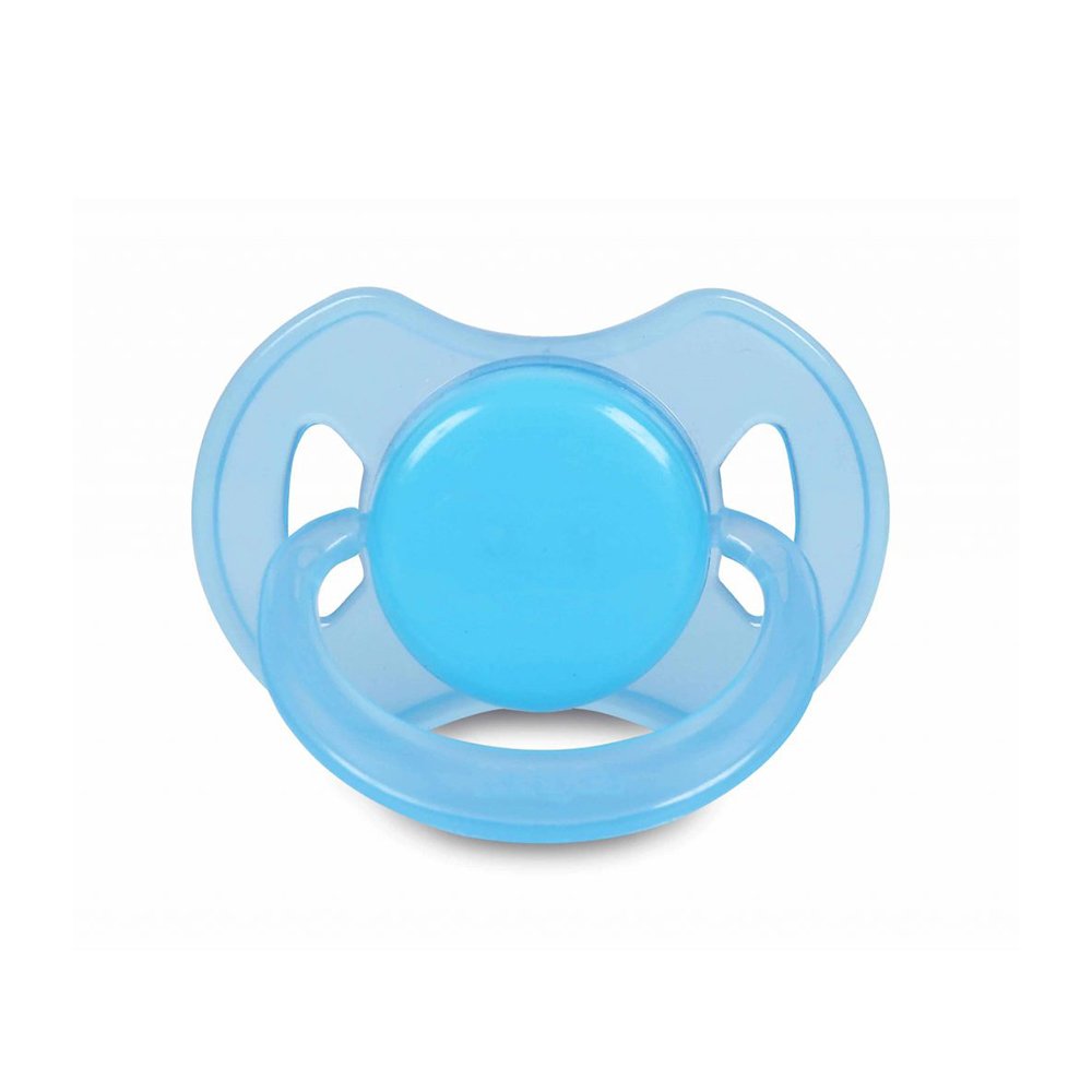 Chupeta Bico Ortodontico De Silicone Com Capuz Azul Tamanho 2 Baby Go