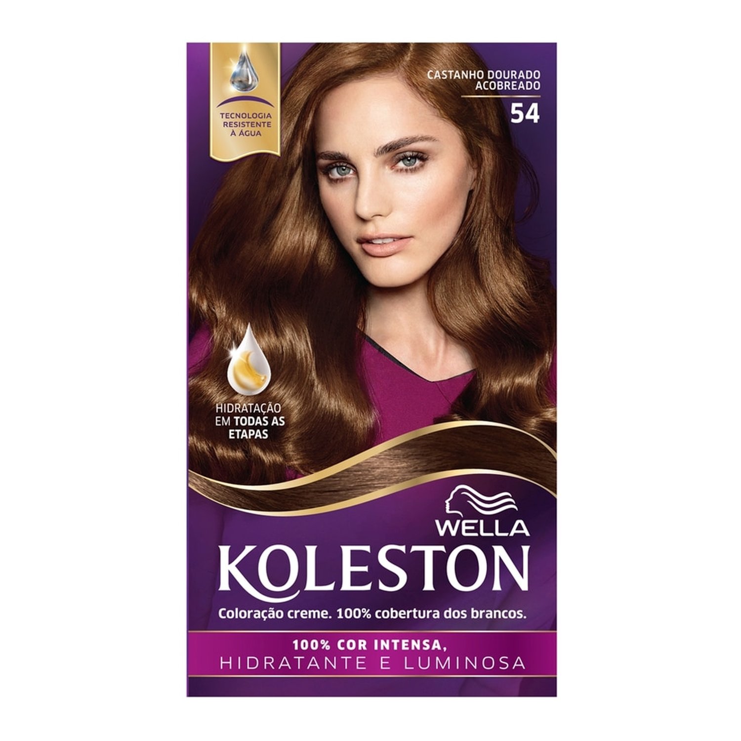 Tinta de Cabelo Koleston 54 Castanho Dourado Acobreado 55g