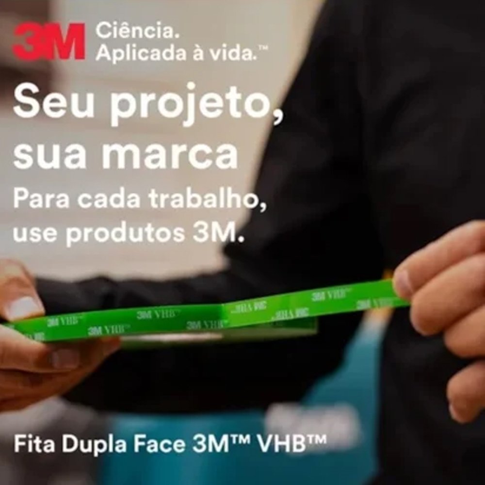 Fita Dupla Face 3m Fixa Forte VHB 4910 Transparente 12mmx5m SM