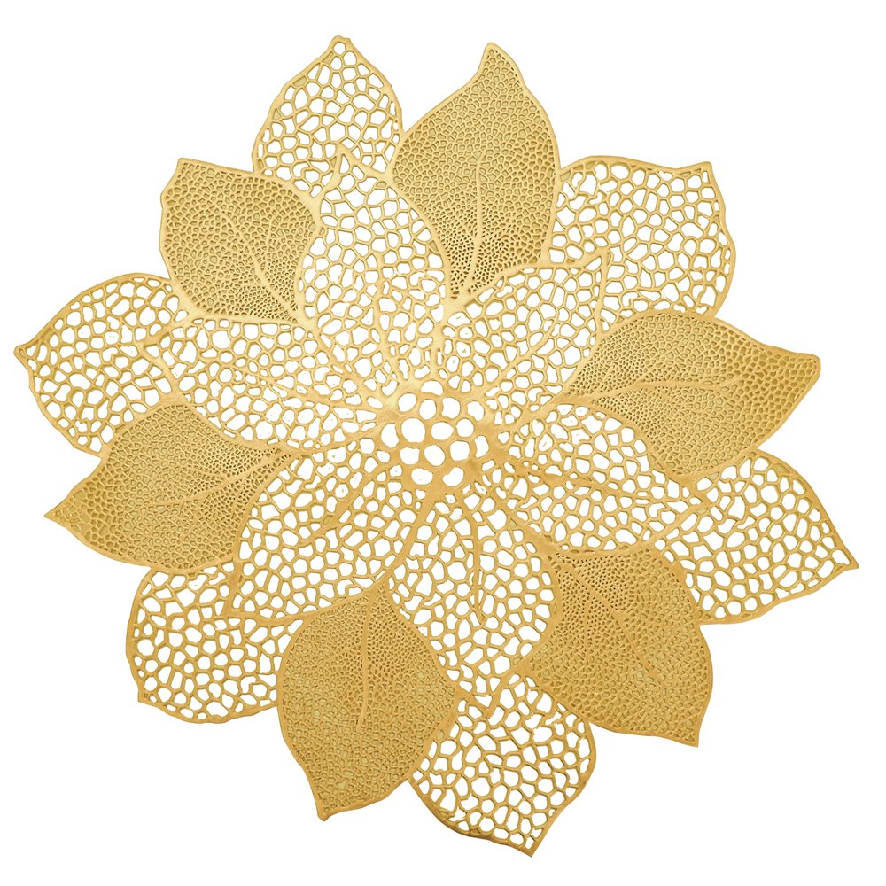 Lugar Americano Pvc Flor 47cm Dourado