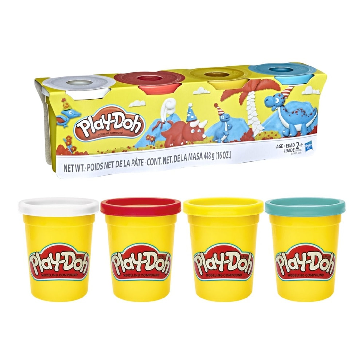 Massa de Modelar Play-Doh Sortido B5517 - Embalagem com 4 Unidades
