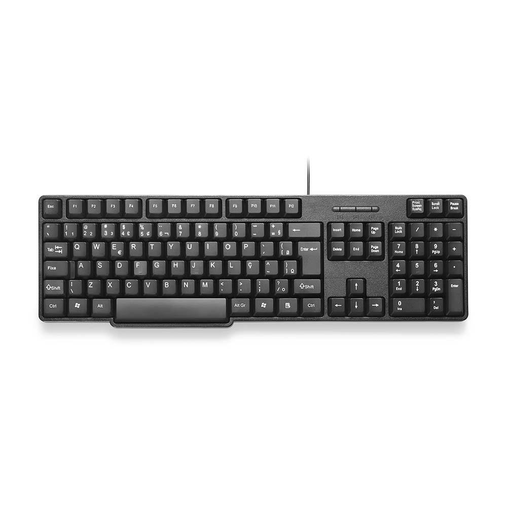 Teclado Básico Slim USB Resistente à Água TC204 Multilaser Preto