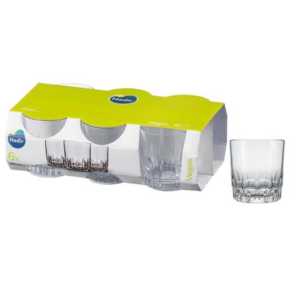 Copo Vegas Rocks 290mL com 6 peças Vidro Incolor Nadir