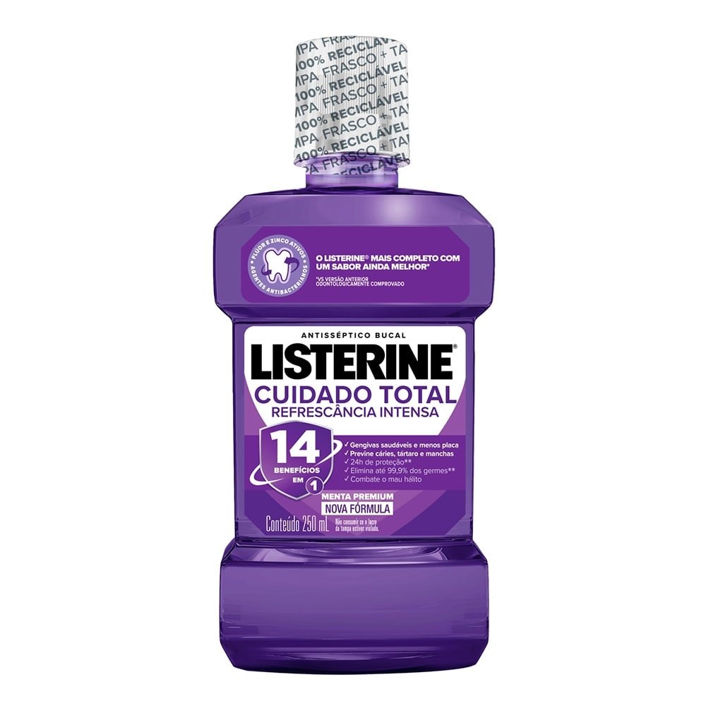 Enxaguante Bucal Listerine Cuidado Total 14 Benefícios em 1 250ml