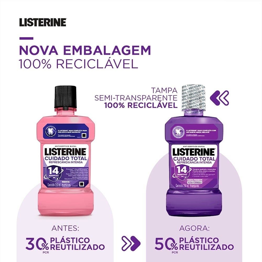 Enxaguatório Bucal Listerine Cuidado Total 14 Benefícios em 1 250ml