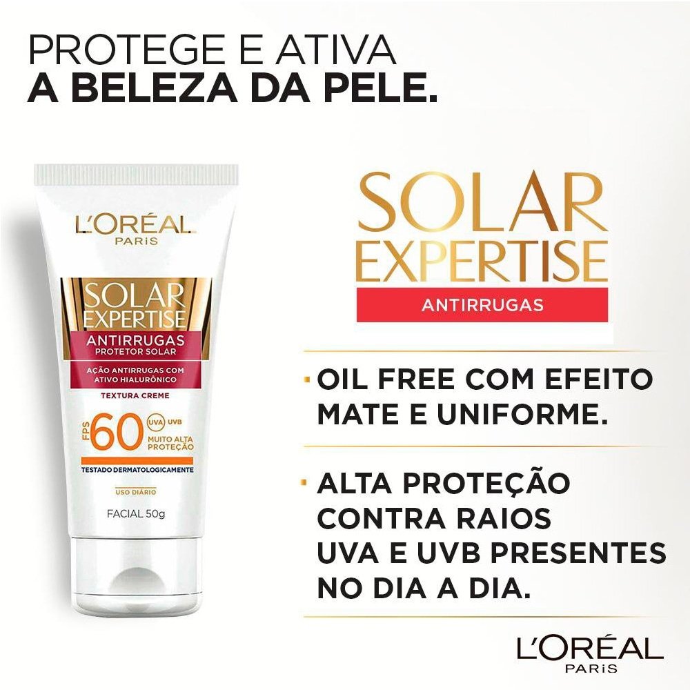 Protetor Solar Loreal Facial Fps60 Anti Rugas 50g