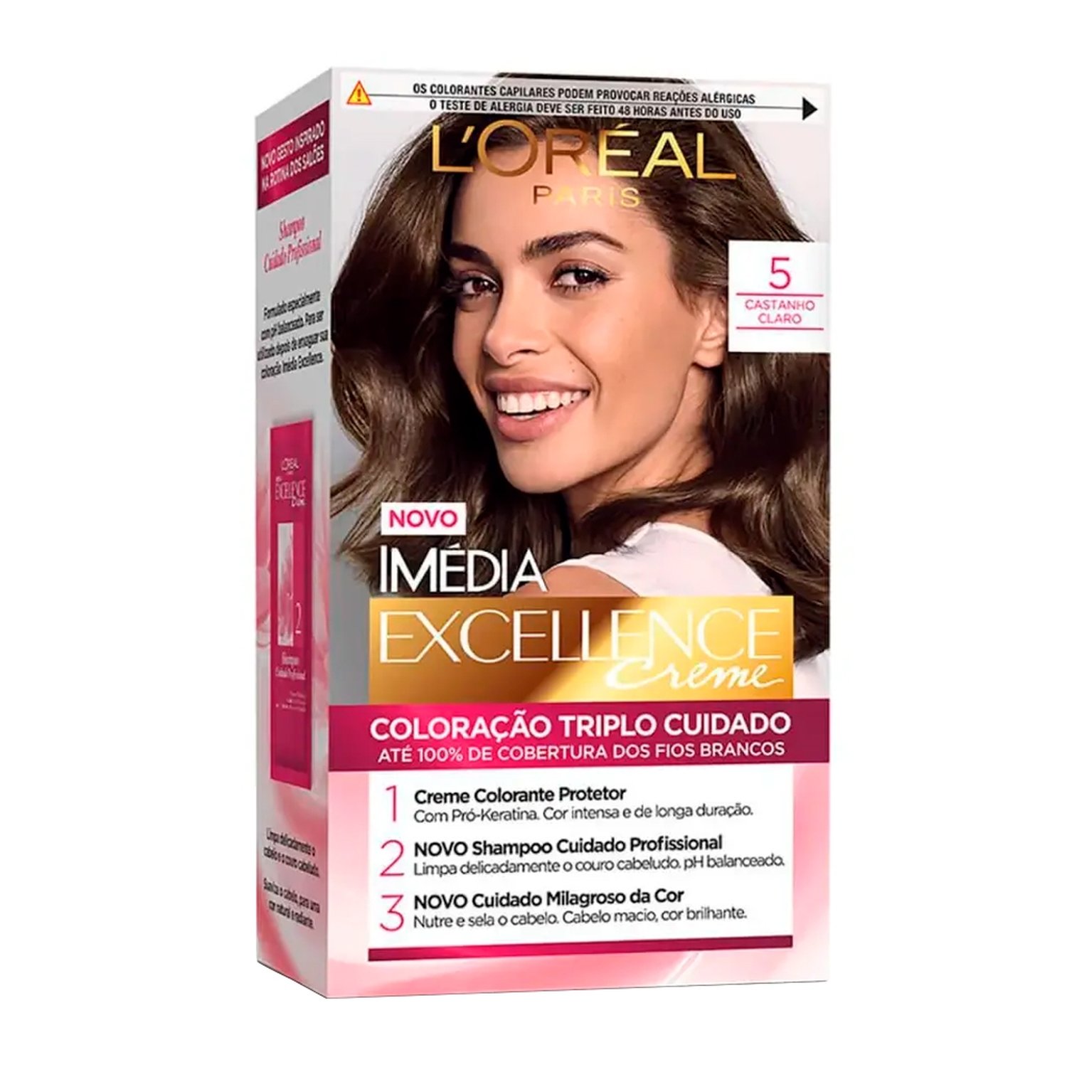 Tinta de Cabelo Imédia Excellence 5 Castanho Claro 47g